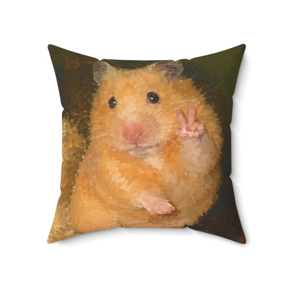 Hamster Peace Pillow — Cute Plush Hamster Throw Pillow