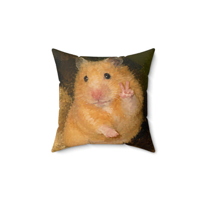 Hamster Peace Pillow — Cute Plush Hamster Throw Pillow