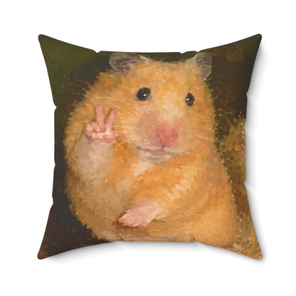 Hamster Peace Pillow — Cute Plush Hamster Throw Pillow