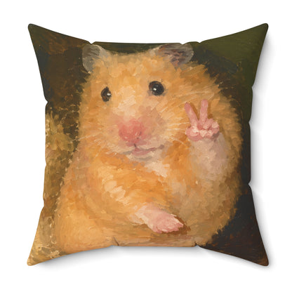 Hamster Peace Pillow — Cute Plush Hamster Throw Pillow