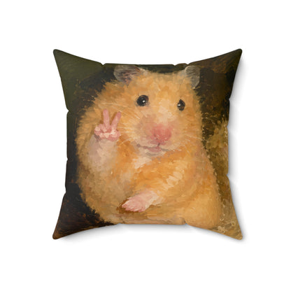 Hamster Peace Pillow — Cute Plush Hamster Throw Pillow