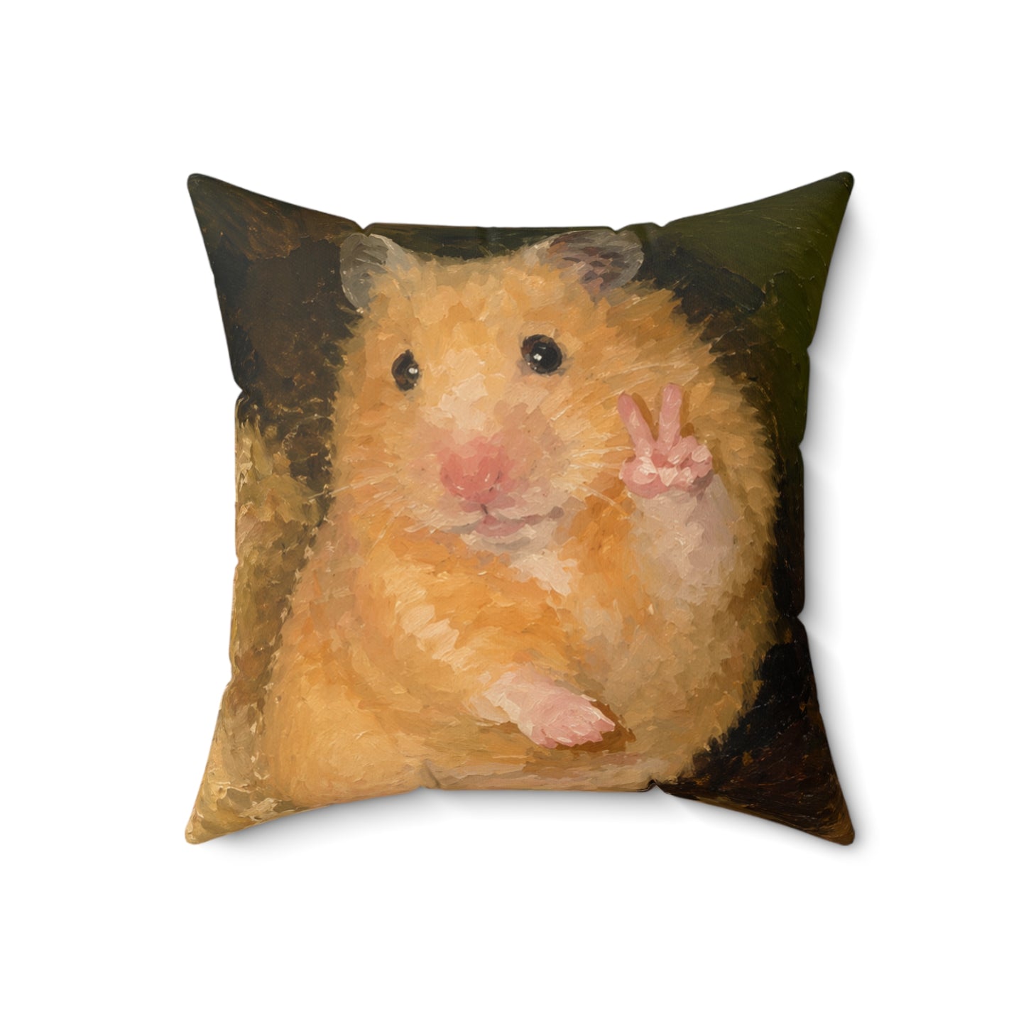 Hamster Peace Pillow — Cute Plush Hamster Throw Pillow