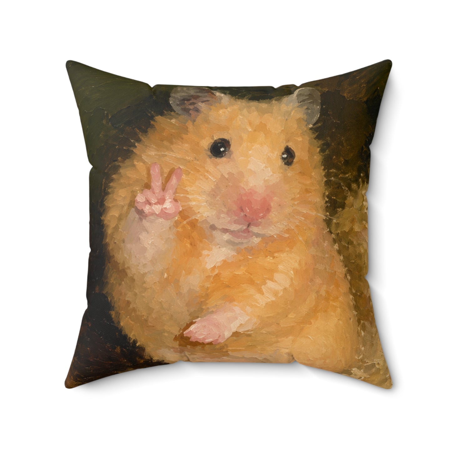 Hamster Peace Pillow — Cute Plush Hamster Throw Pillow