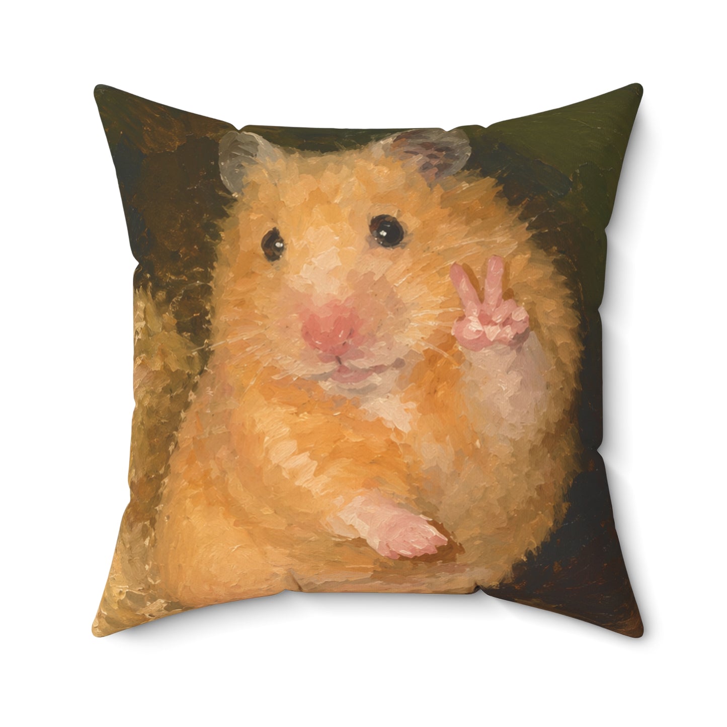 Hamster Peace Pillow — Cute Plush Hamster Throw Pillow