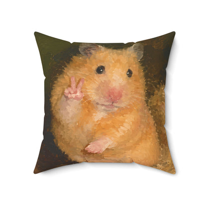 Hamster Peace Pillow — Cute Plush Hamster Throw Pillow