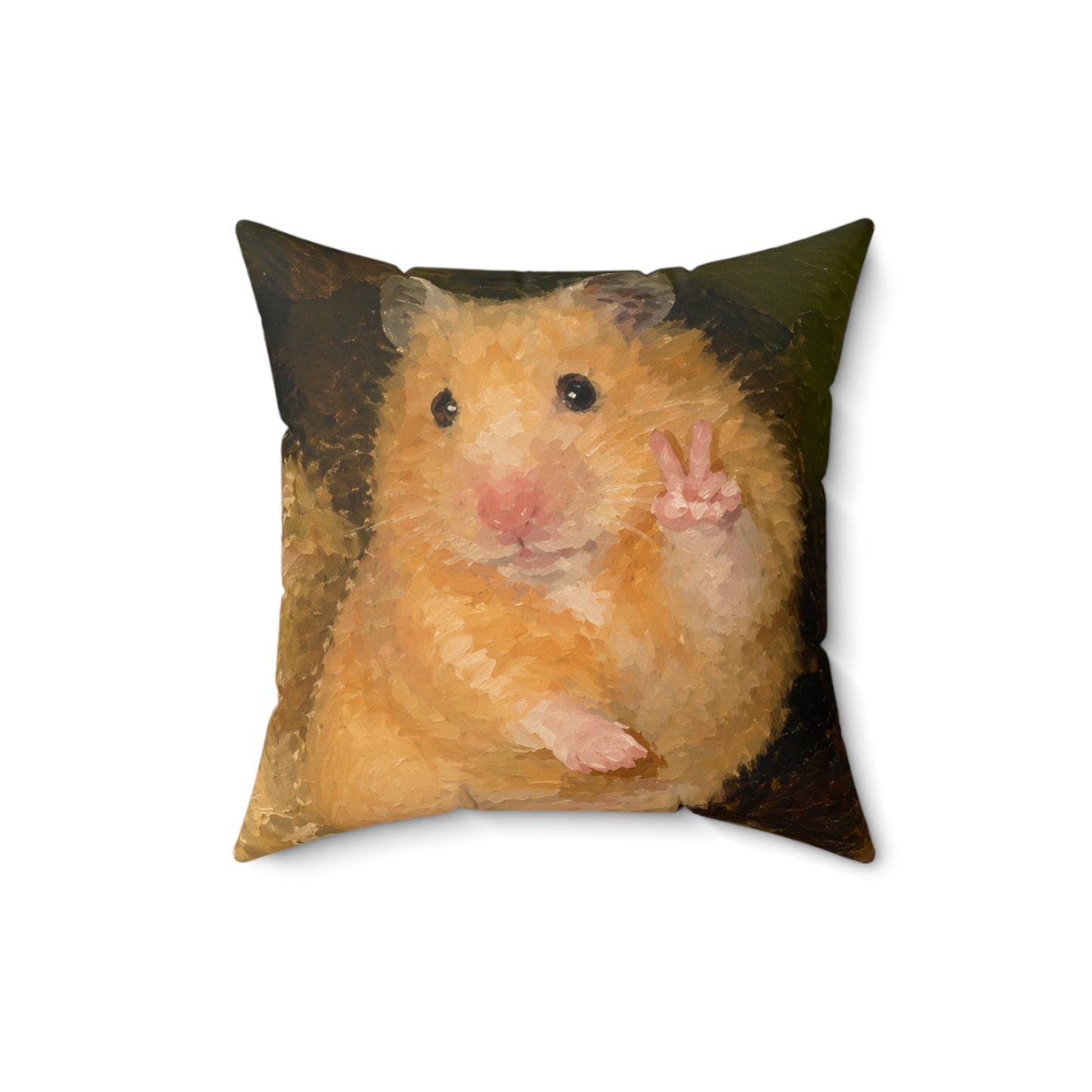 Hamster Peace Pillow — Cute Plush Hamster Throw Pillow
