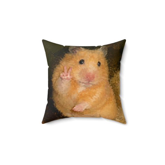 Hamster Peace Pillow — Cute Plush Hamster Throw Pillow
