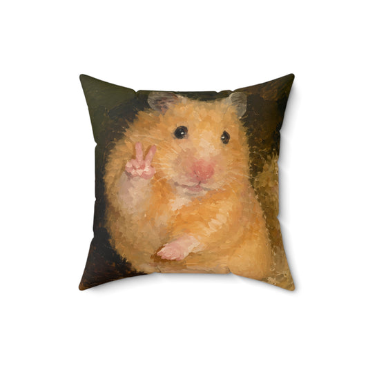 Hamster Peace Pillow — Cute Plush Hamster Throw Pillow