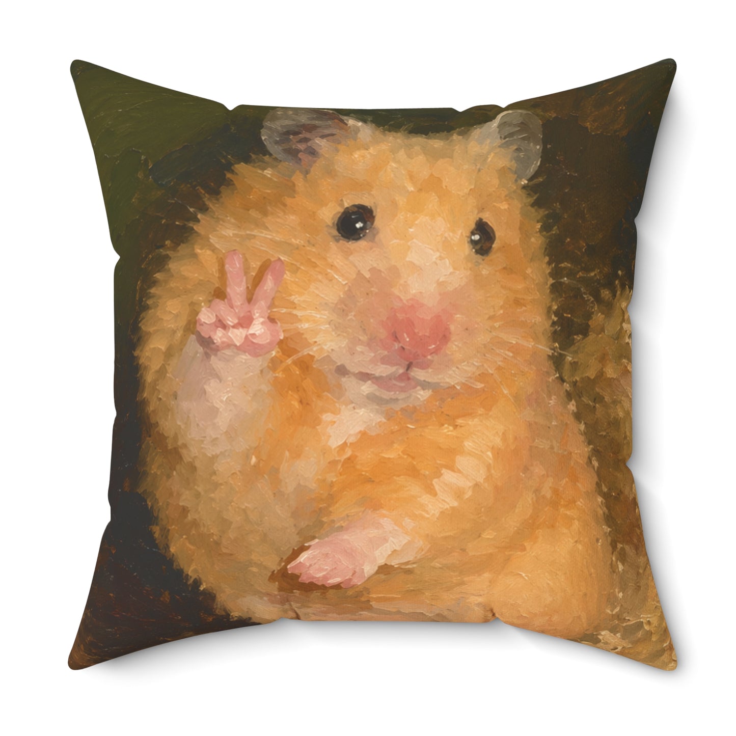 Hamster Peace Pillow — Cute Plush Hamster Throw Pillow