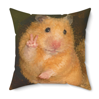 Hamster Peace Pillow — Cute Plush Hamster Throw Pillow